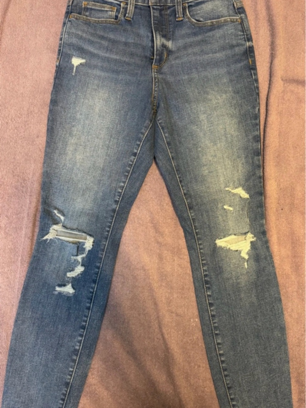 Universal Thread Women's Ripped Skinny Jeans - Blue Wash